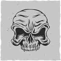 Free vector angry skull poster