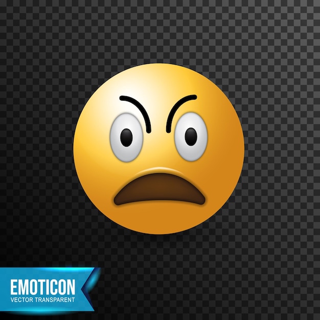 Angry smile emotion reaction symbol icon  vector illustration isolated on transparent background