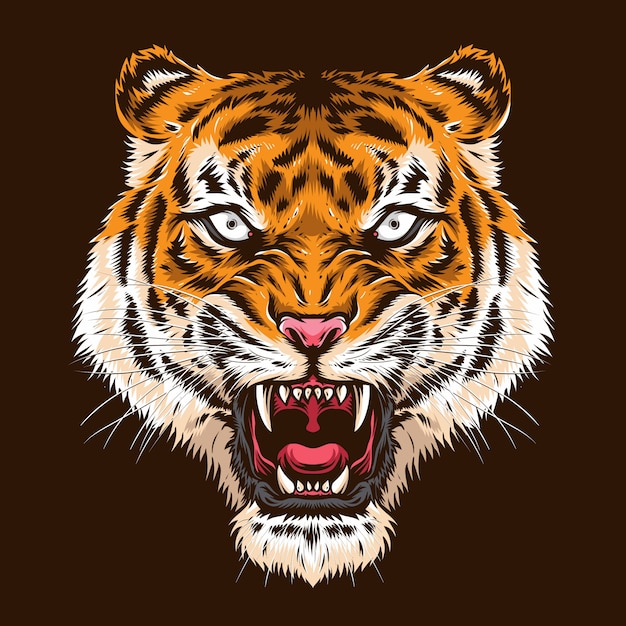Angry tiger head  logo