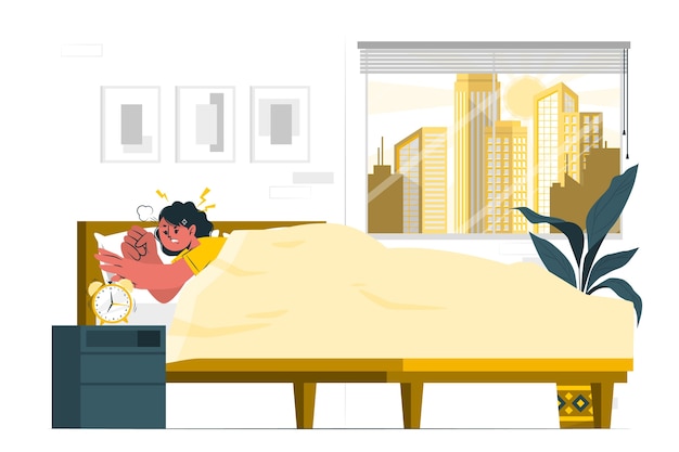 Free vector angry wake up concept illustration