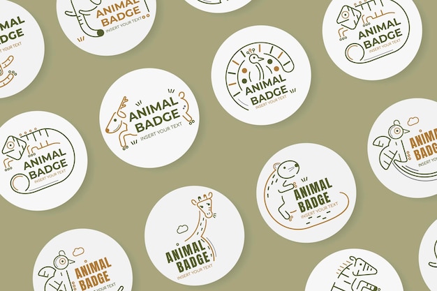 Free vector animal badge design elements vector set