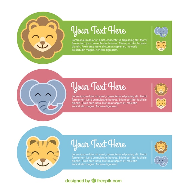 Animal banners template