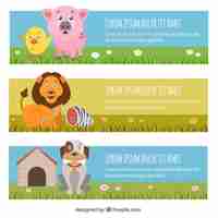 Free vector animal banners template