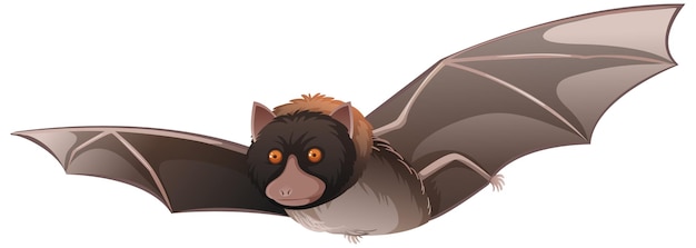 Free vector animal cartoon character of a bat on white background