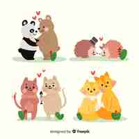 Free vector animal couple collection