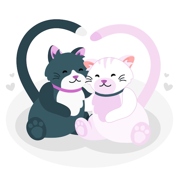 Animal cute hug concept illustration