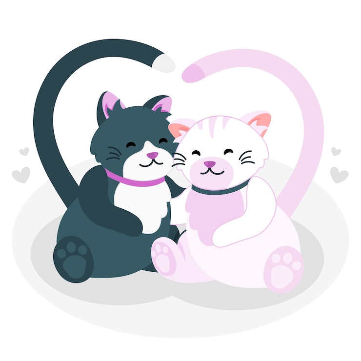 Free Vector animal cute hug concept illustration