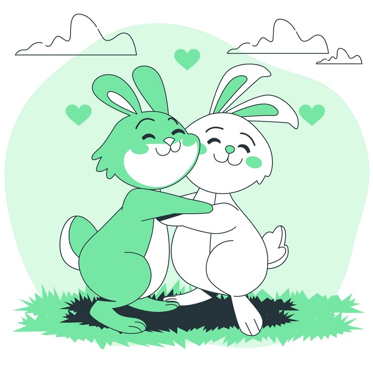 Free Vector animal cute hug concept illustration