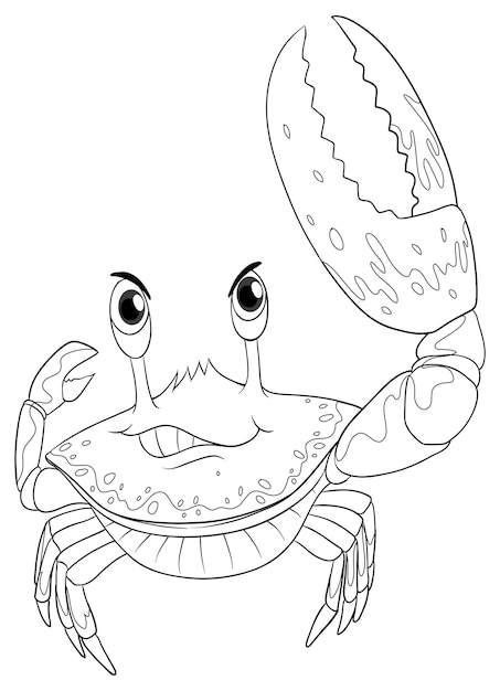 Free vector animal doodle outline for crab