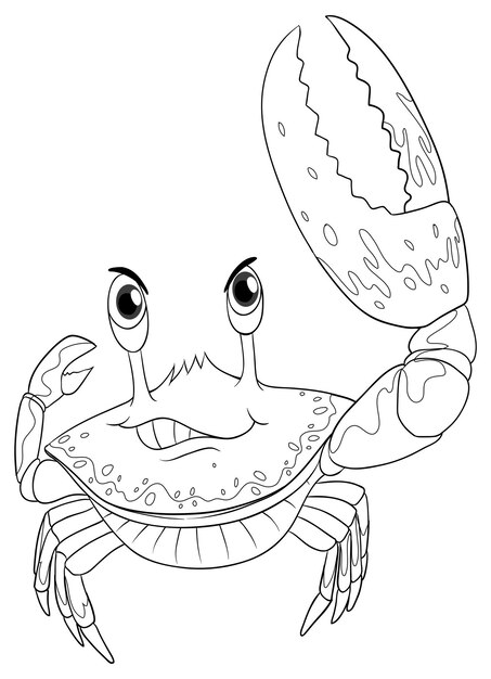 Animal doodle outline for crab