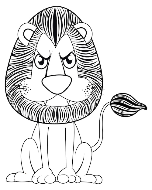 Free vector animal doodle outline for lion