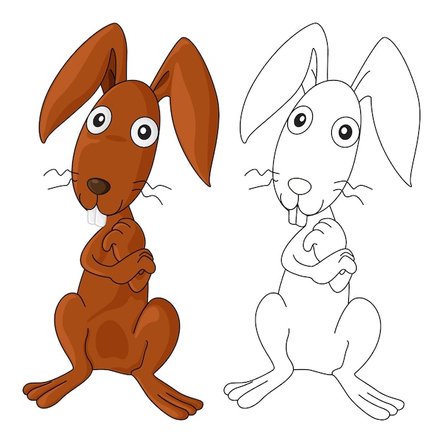 Animal doodle outline for rabbit