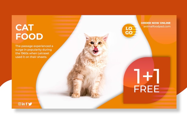 Free vector animal food banner template