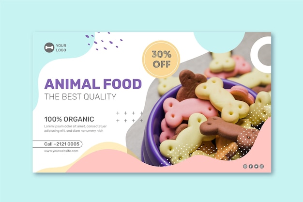 Free vector animal food banner template