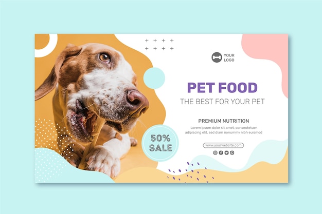 Free vector animal food banner template