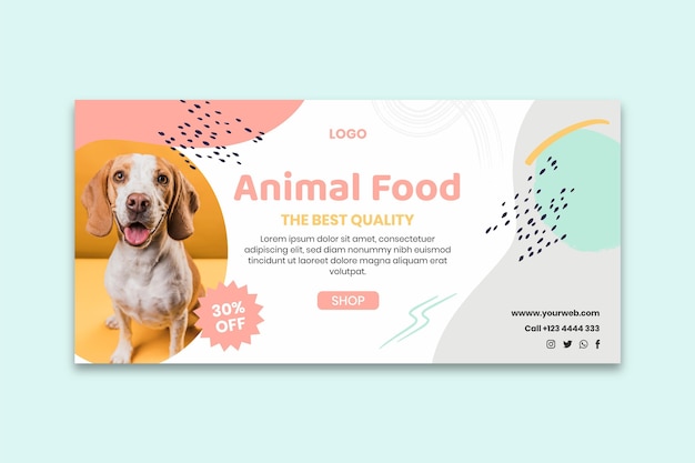 Free vector animal food banner template