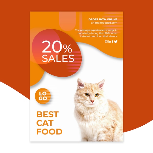 Animal food flyer template style Premium Vector