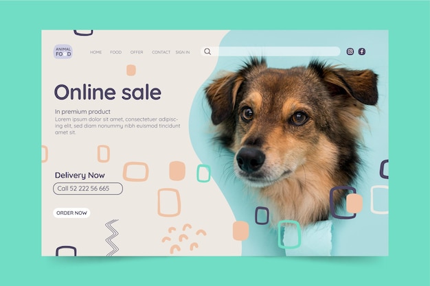 Animal food landing page template