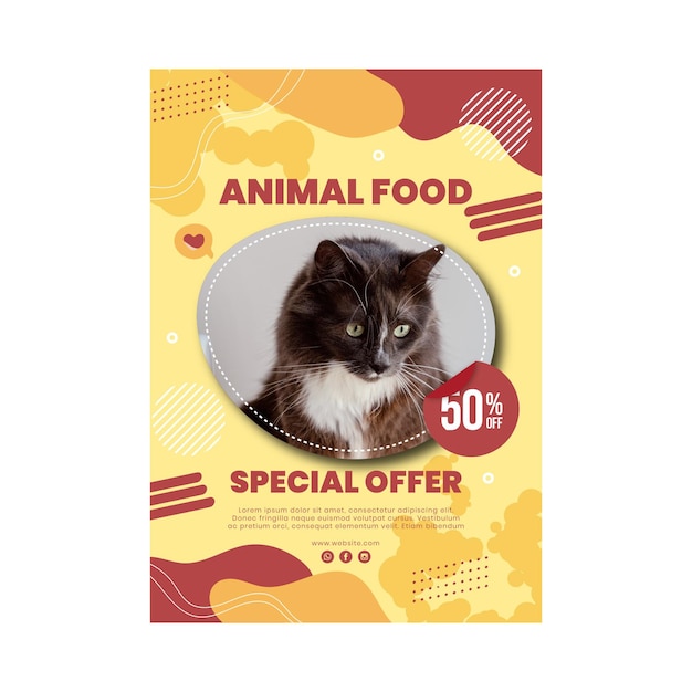 Animal food poster template