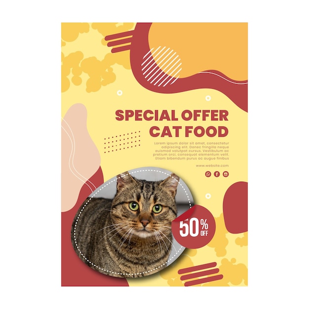 Free vector animal food poster template