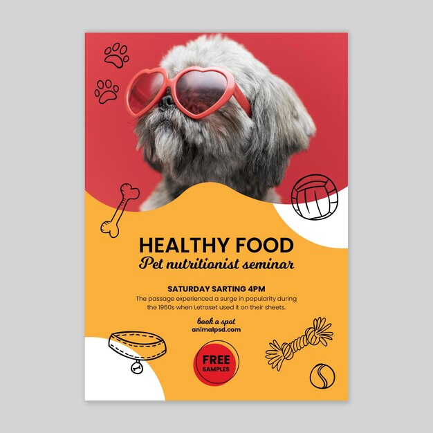 Animal food poster template