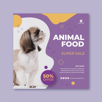 Animal food squared flyer template
