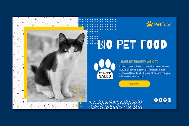 Animal food template banner