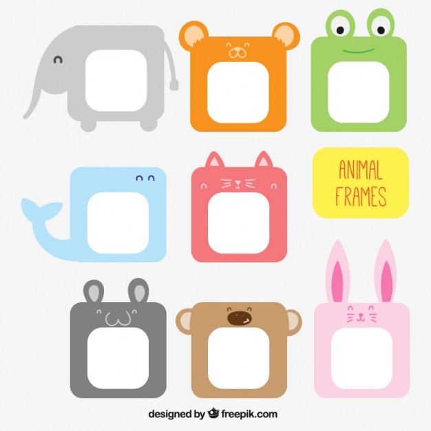 Vettore gratuito animal frames collection