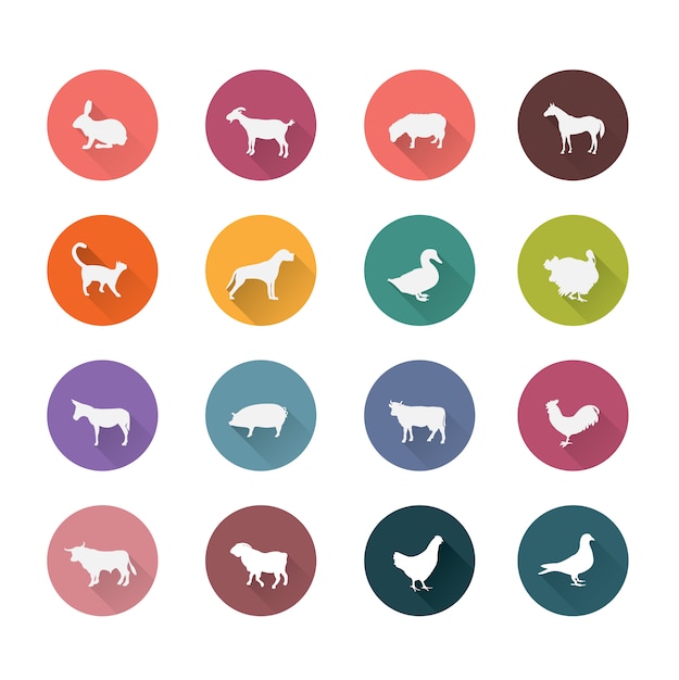 Free vector animal icons collection