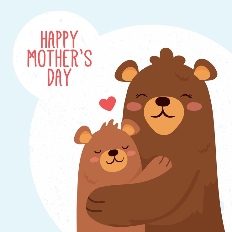 Free Vector animal illustration for mothers day