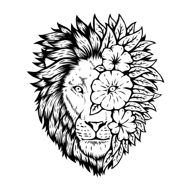 Free Free 298 Half Lion Head Svg SVG PNG EPS DXF File