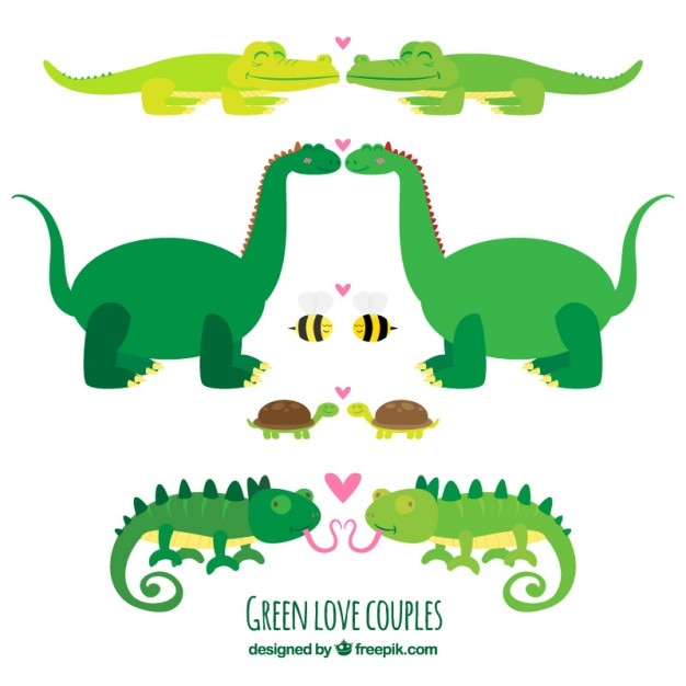 Free vector animal in love collection