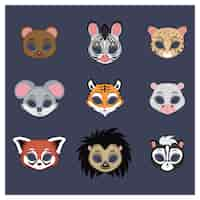 Free vector animal masks collection