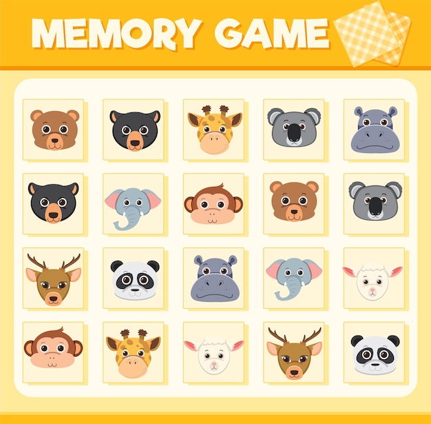 Free vector animal memory card game