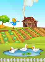 Free vector animal in nature farm