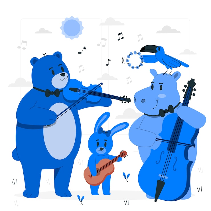 Free Vector animal orchestra concept illustration