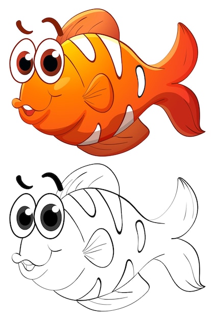 Animal outline for clownfish Free Vector