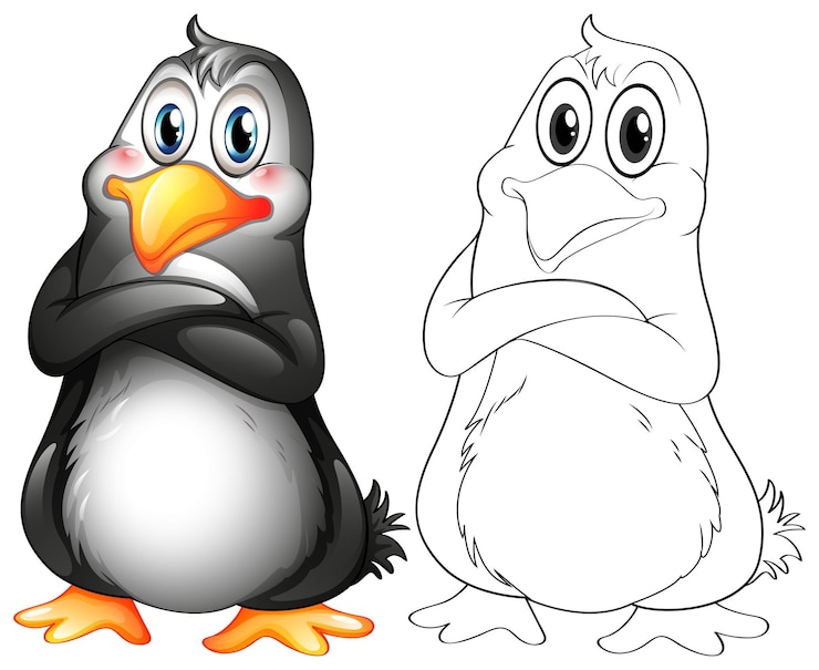 Free Vector animal outline for cute penguin
