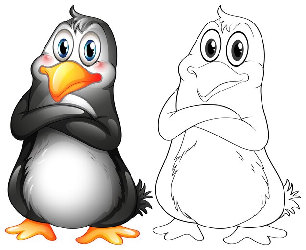 Animal outline for cute penguin