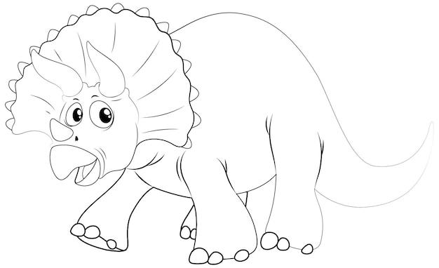 Animal outline for dinosaur with sharp horns