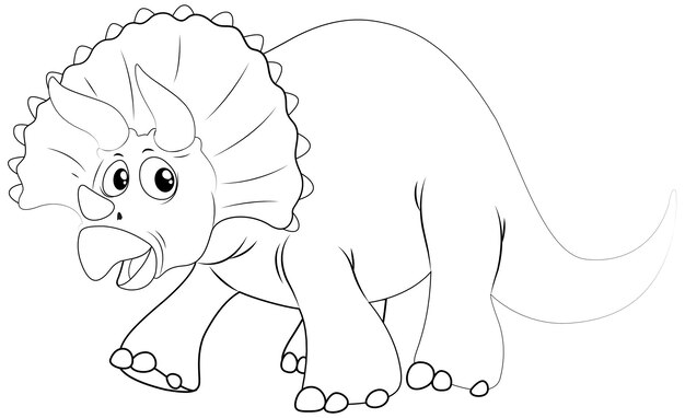 Animal outline for dinosaur with sharp horns