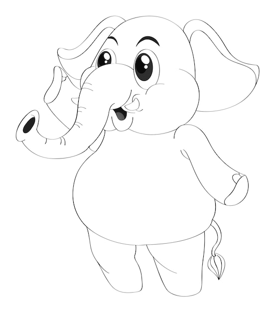 Free vector animal outline for elephant standing