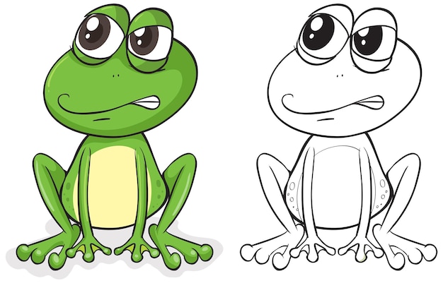 Animal outline for frog sitting