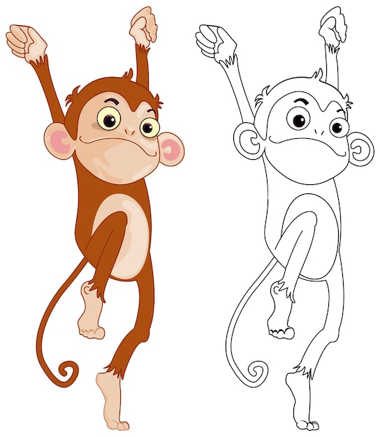 Free vector animal outline for funny monkey