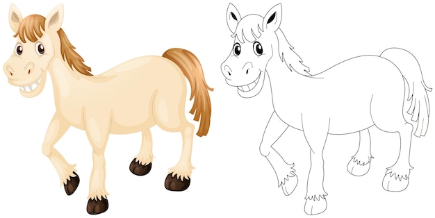 Free vector animal outline for happy horse