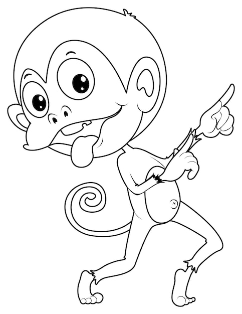 Free vector animal outline for monkey dancing