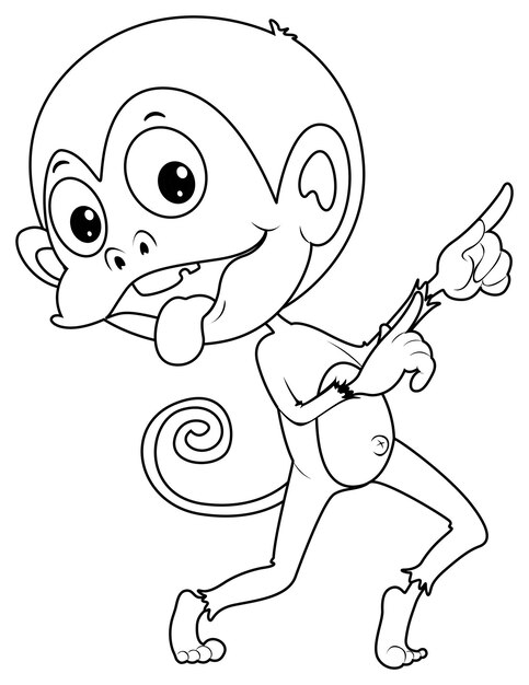 Animal outline for monkey dancing