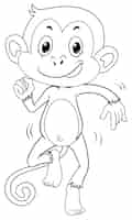 Free vector animal outline for monkey dancing