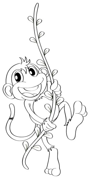 Animal outline for monkey on vine