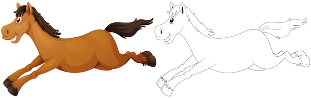 Animal outline for pony running